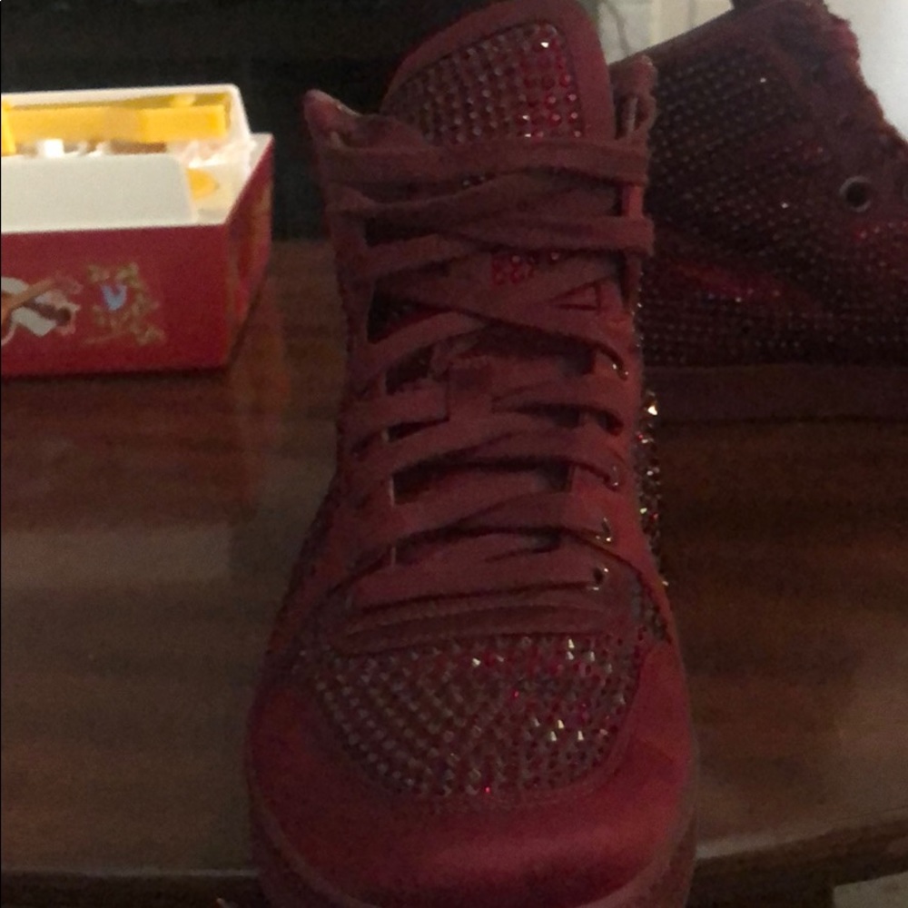 Ruby Red Gucci rhinestone high tops - Picture 2 of 5
